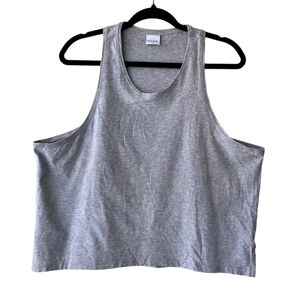 Outdoor Voices Womens Tank Top Racer Back Activewear Pullover Gray Shirt Size XL
